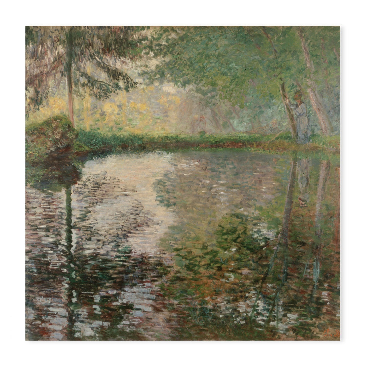 wall-art-print-canvas-poster-framed-Pond at Montgeron 1876-1877 , By Monet-by-Gioia Wall Art-Gioia Wall Art