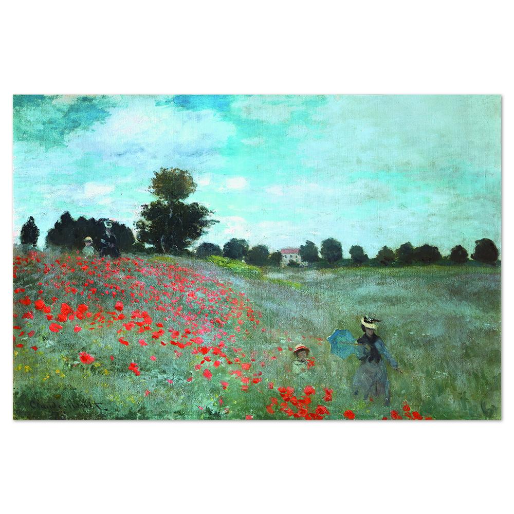 wall-art-print-canvas-poster-framed-Poppy Field Near Argenteuil, By Monet-by-Gioia Wall Art-Gioia Wall Art