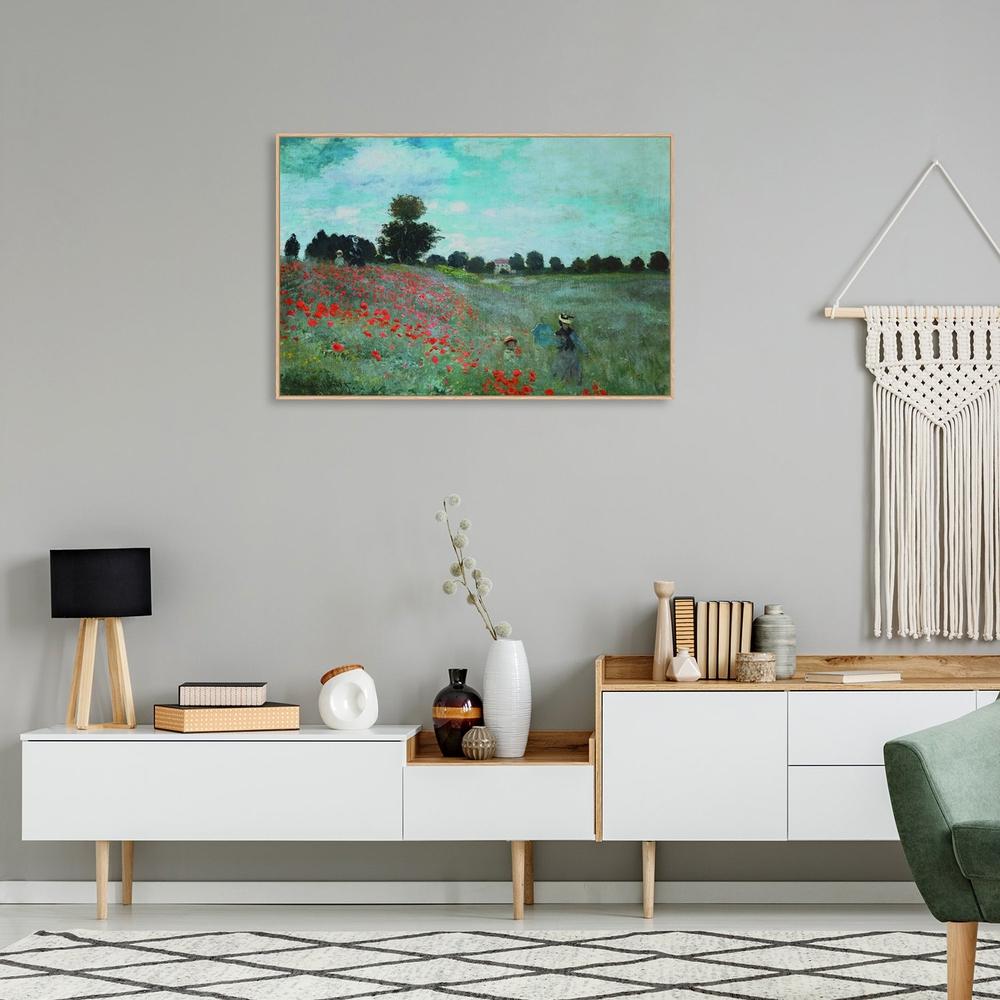 wall-art-print-canvas-poster-framed-Poppy Field Near Argenteuil, By Monet-by-Gioia Wall Art-Gioia Wall Art