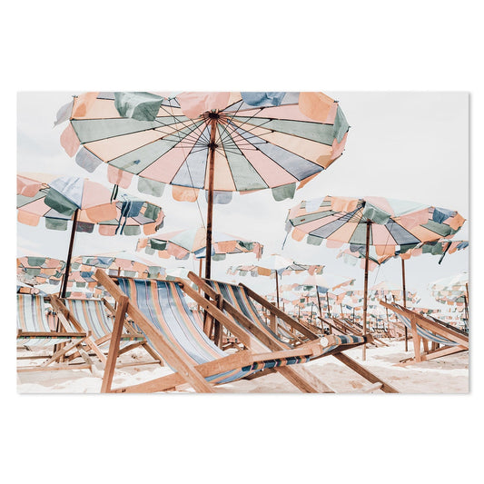 Buy Rainbow Beach Umbrellas Wall Art Online, Framed Canvas Or Poster