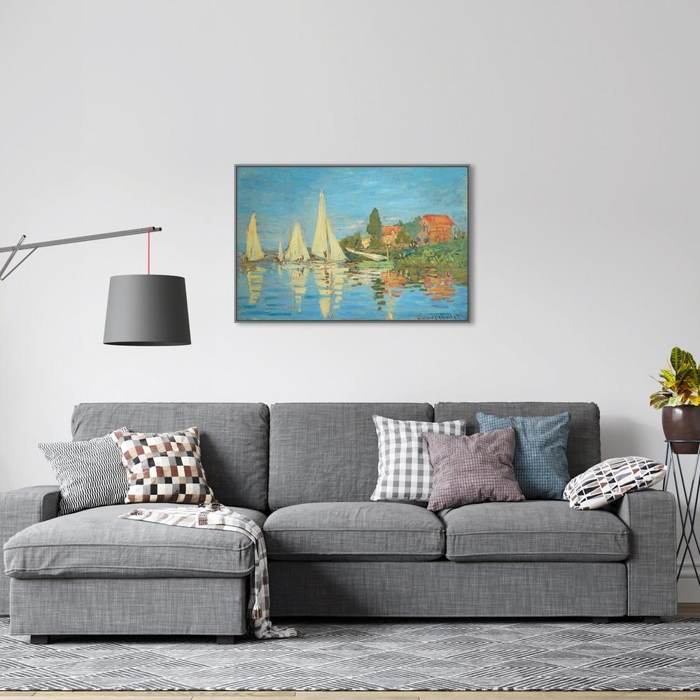 wall-art-print-canvas-poster-framed-Regatta At Argenteuil, By Monet-by-Gioia Wall Art-Gioia Wall Art