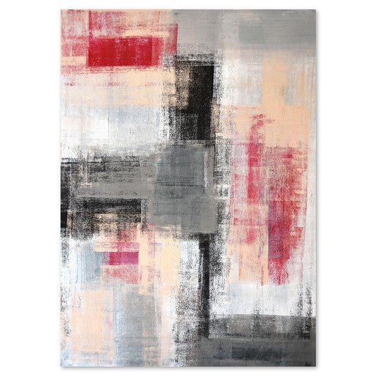 wall-art-print-canvas-poster-framed-Rosy Red And Sandy Cream, Abstract Painting-by-Gioia Wall Art-Gioia Wall Art