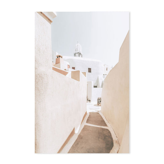 wall-art-print-canvas-poster-framed-Santorini street-by-Gioia Wall Art-Gioia Wall Art