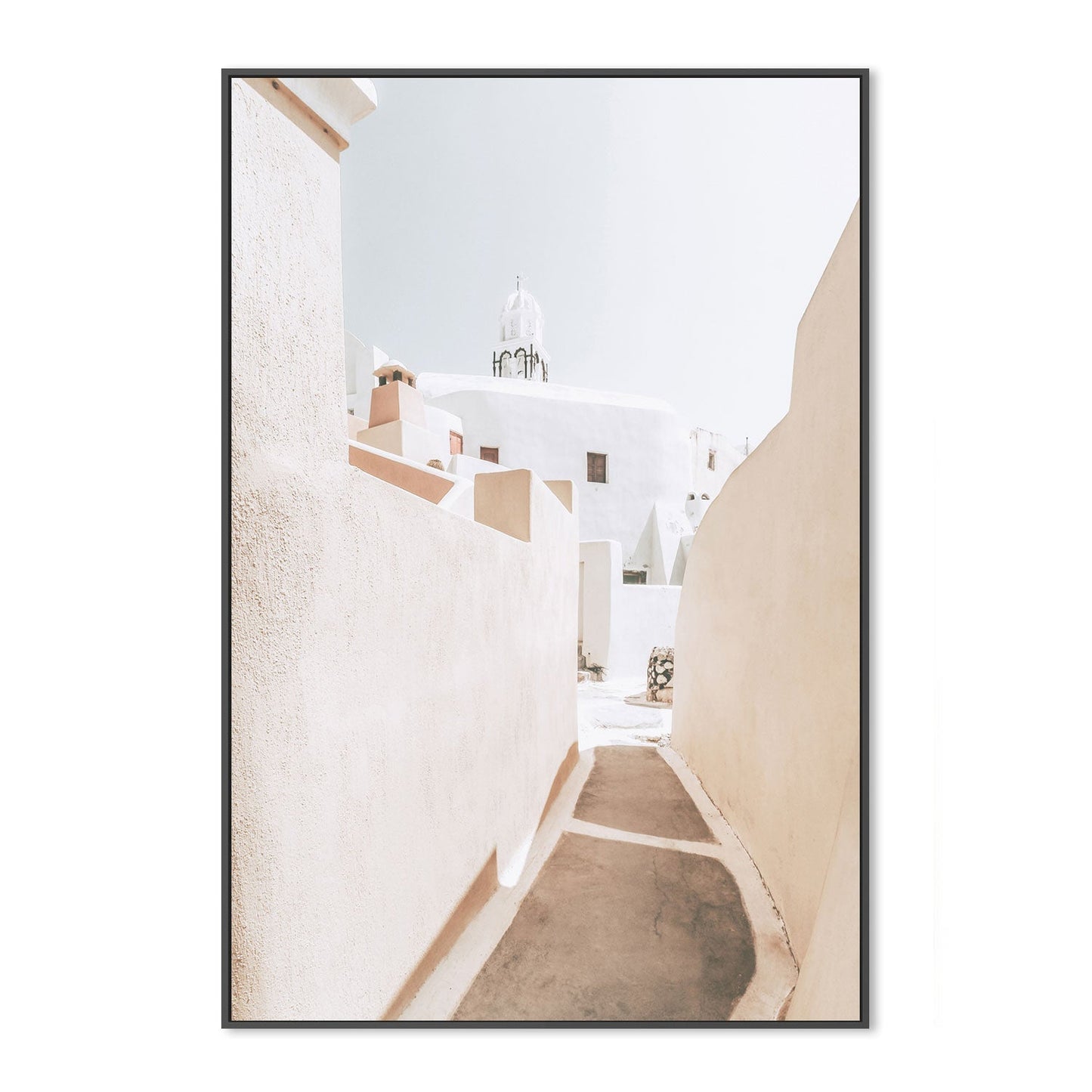 wall-art-print-canvas-poster-framed-Santorini street-by-Gioia Wall Art-Gioia Wall Art