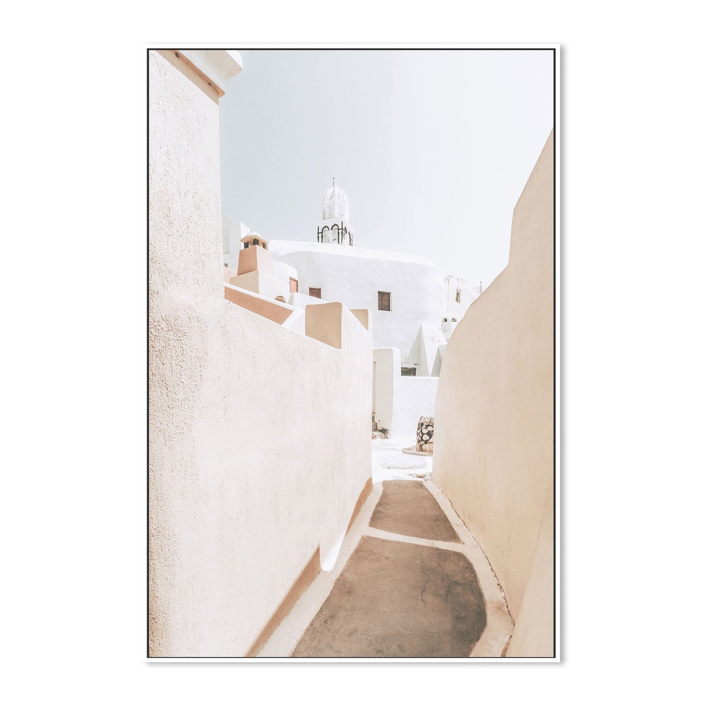 wall-art-print-canvas-poster-framed-Santorini street-by-Gioia Wall Art-Gioia Wall Art