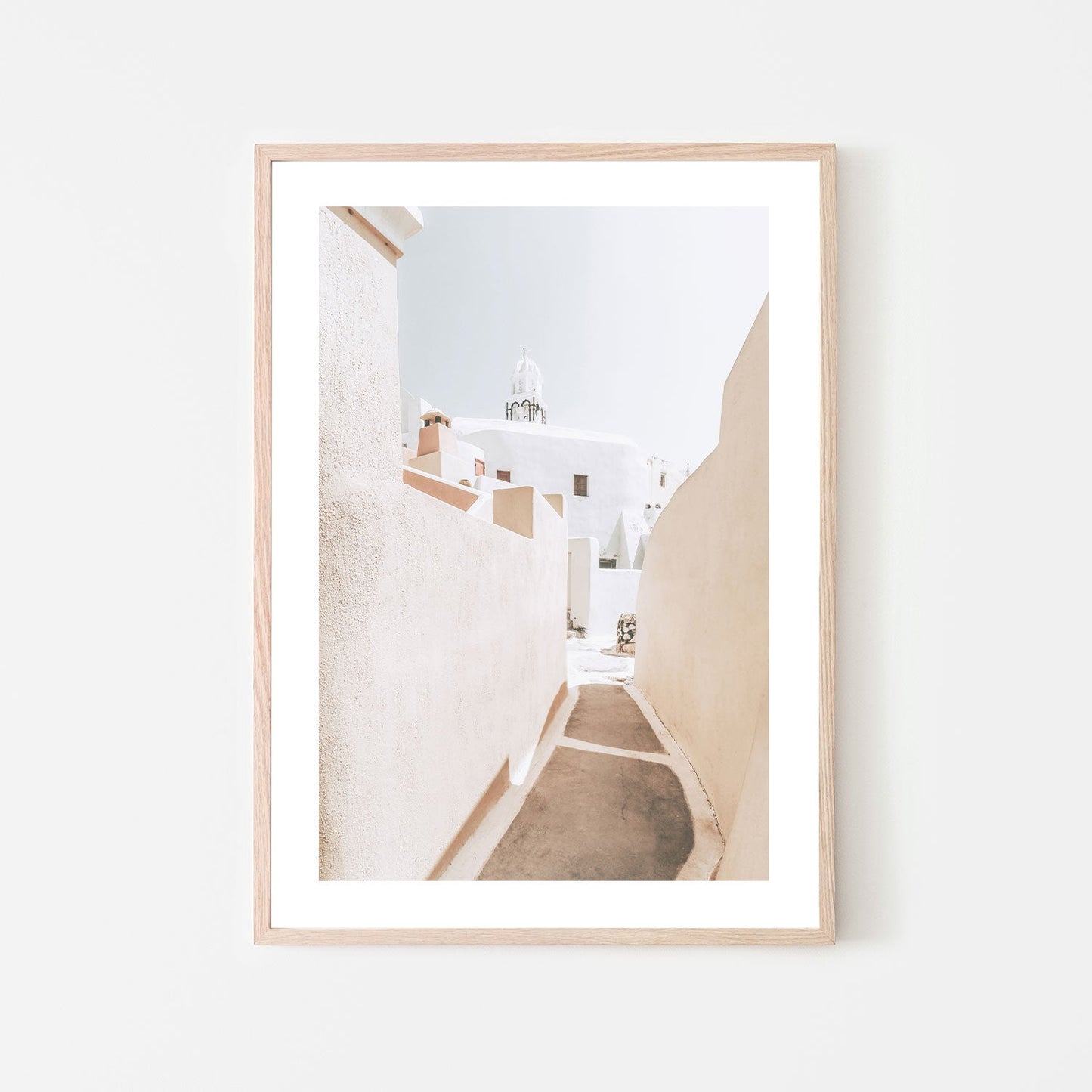 wall-art-print-canvas-poster-framed-Santorini street-by-Gioia Wall Art-Gioia Wall Art