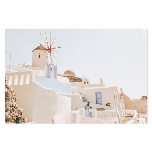 Santorini Windmill-Gioia-Prints-Framed-Canvas-Poster-GIOIA-WALL-ART