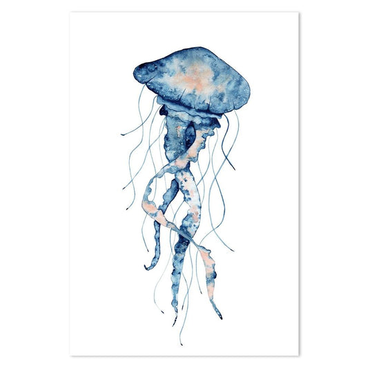 wall-art-print-canvas-poster-framed-Sealife Watercolor Painting, Jellyfish-by-Gioia Wall Art-Gioia Wall Art