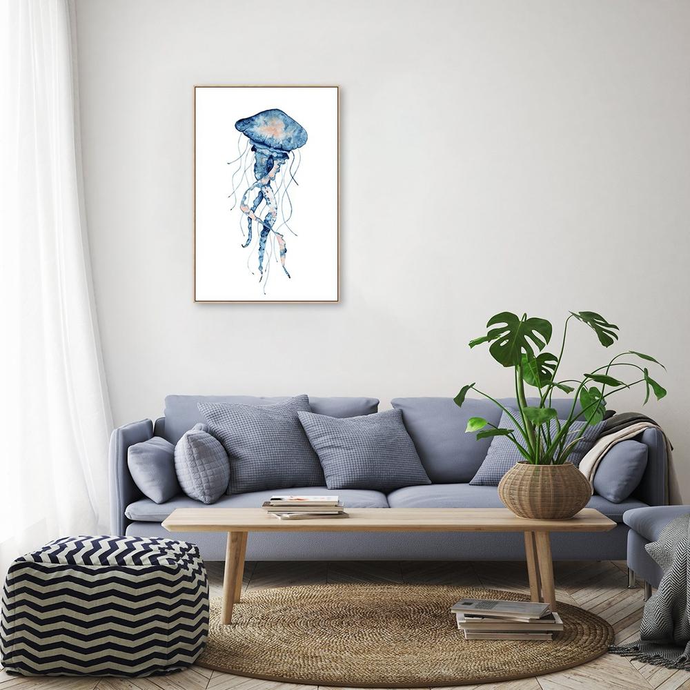 wall-art-print-canvas-poster-framed-Sealife Watercolor Painting, Jellyfish-by-Gioia Wall Art-Gioia Wall Art