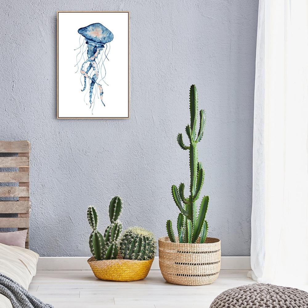 wall-art-print-canvas-poster-framed-Sealife Watercolor Painting, Jellyfish-by-Gioia Wall Art-Gioia Wall Art