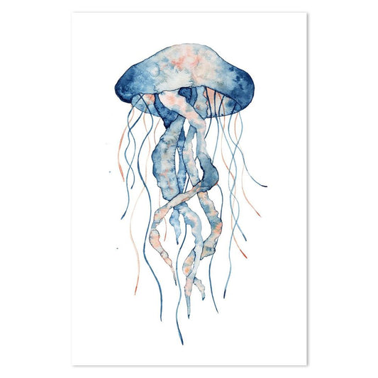 wall-art-print-canvas-poster-framed-Sealife Watercolor Painting, Jellyfish, Style B-by-Gioia Wall Art-Gioia Wall Art