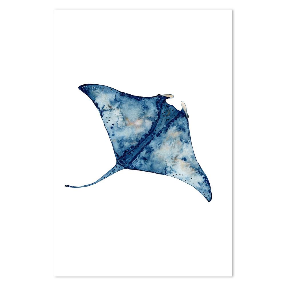 wall-art-print-canvas-poster-framed-Sealife Watercolor Painting, Manta Ray-by-Gioia Wall Art-Gioia Wall Art