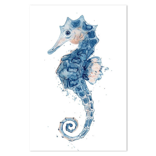 wall-art-print-canvas-poster-framed-Sealife Watercolor Painting, Seahorse-by-Gioia Wall Art-Gioia Wall Art