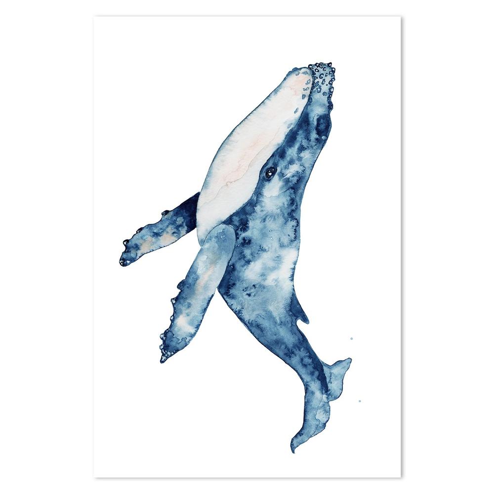 wall-art-print-canvas-poster-framed-Sealife Watercolor Painting, Whale-by-Gioia Wall Art-Gioia Wall Art