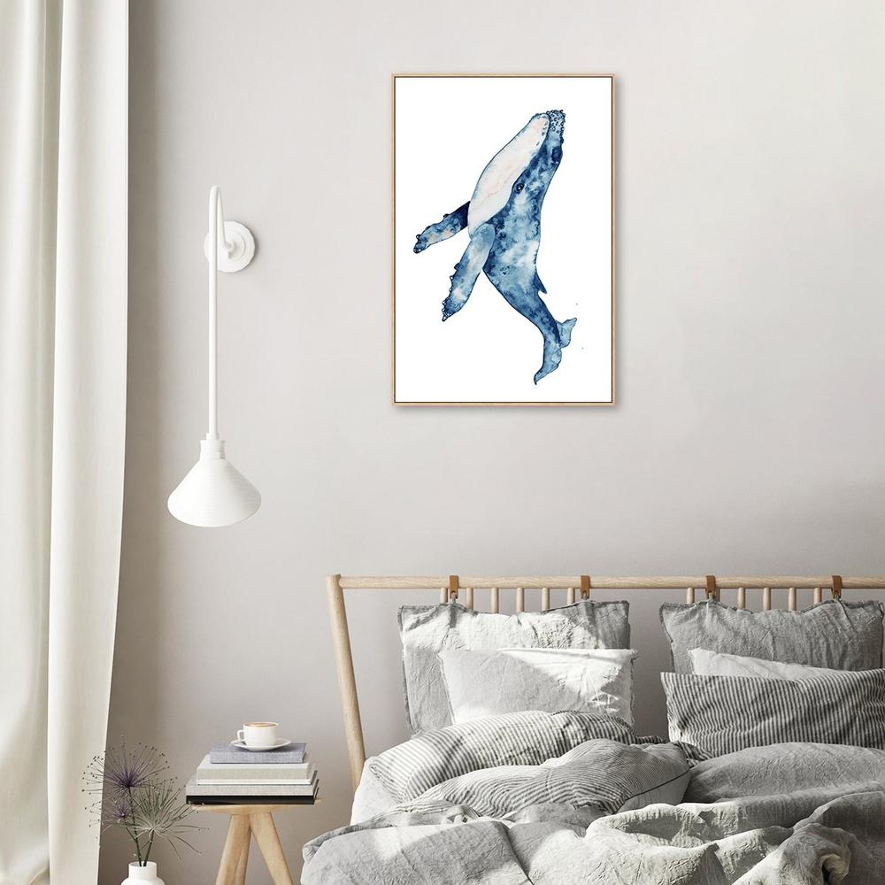 wall-art-print-canvas-poster-framed-Sealife Watercolor Painting, Whale-by-Gioia Wall Art-Gioia Wall Art