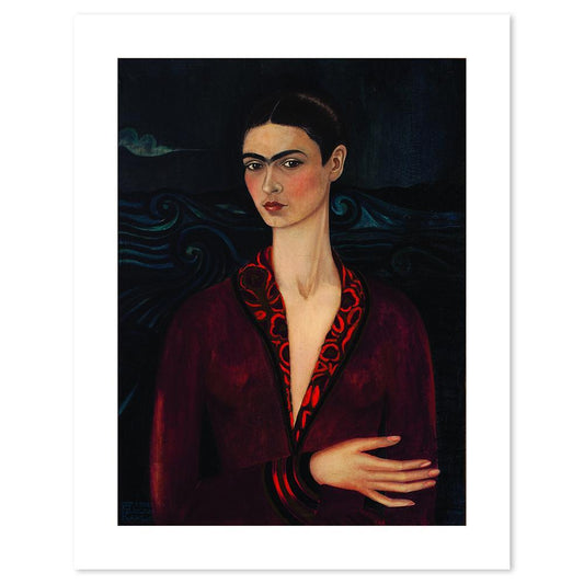 wall-art-print-canvas-poster-framed-Self Portrait In A Velvet Dress, By Frida Kahlo-by-Gioia Wall Art-Gioia Wall Art