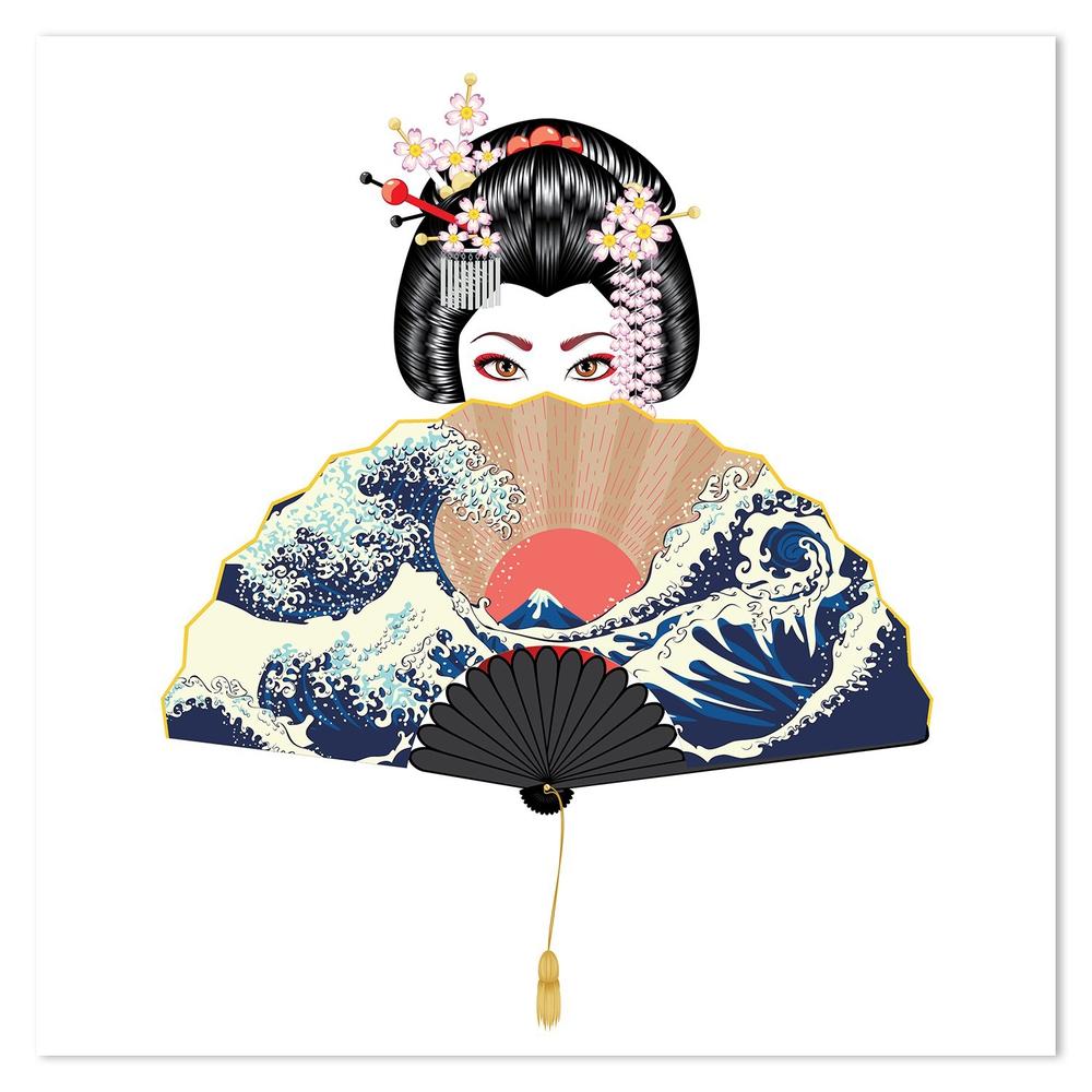 wall-art-print-canvas-poster-framed-Shy Geisha-by-Gioia Wall Art-Gioia Wall Art