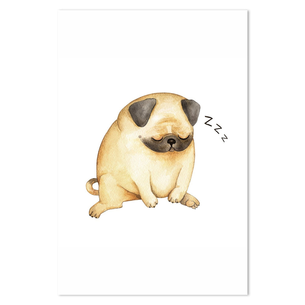 wall-art-print-canvas-poster-framed-Sleeping Pug-by-Gioia Wall Art-Gioia Wall Art