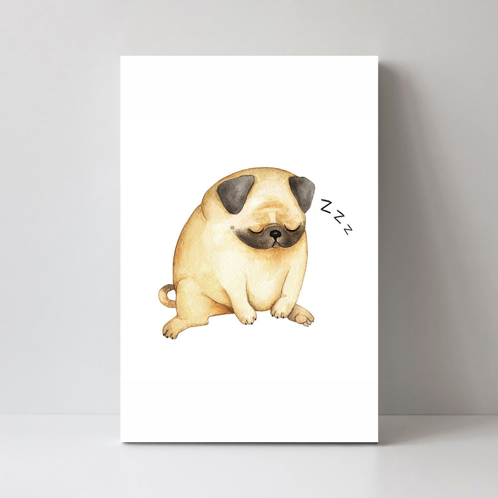 wall-art-print-canvas-poster-framed-Sleeping Pug-by-Gioia Wall Art-Gioia Wall Art