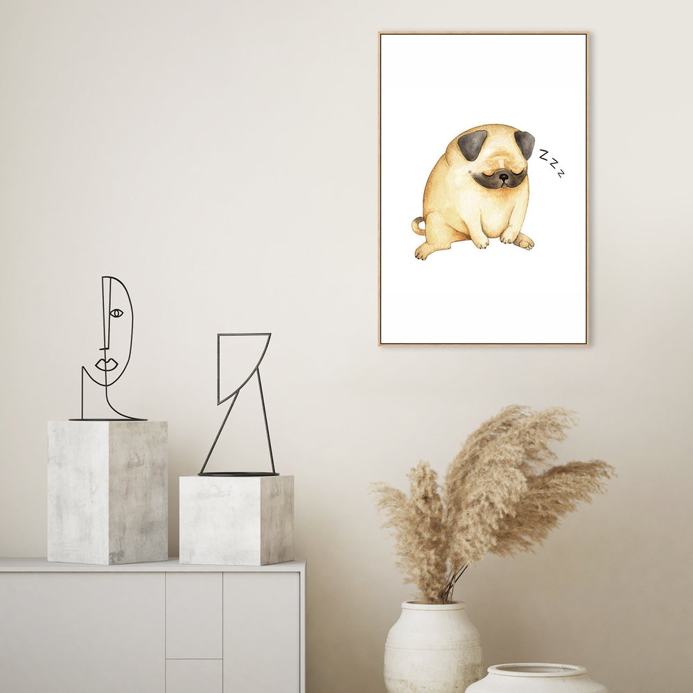 wall-art-print-canvas-poster-framed-Sleeping Pug-by-Gioia Wall Art-Gioia Wall Art