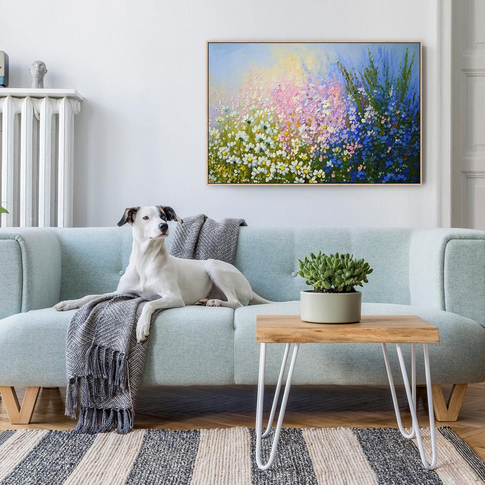 wall-art-print-canvas-poster-framed-Soft Pastel Flower Bed-by-Gioia Wall Art-Gioia Wall Art