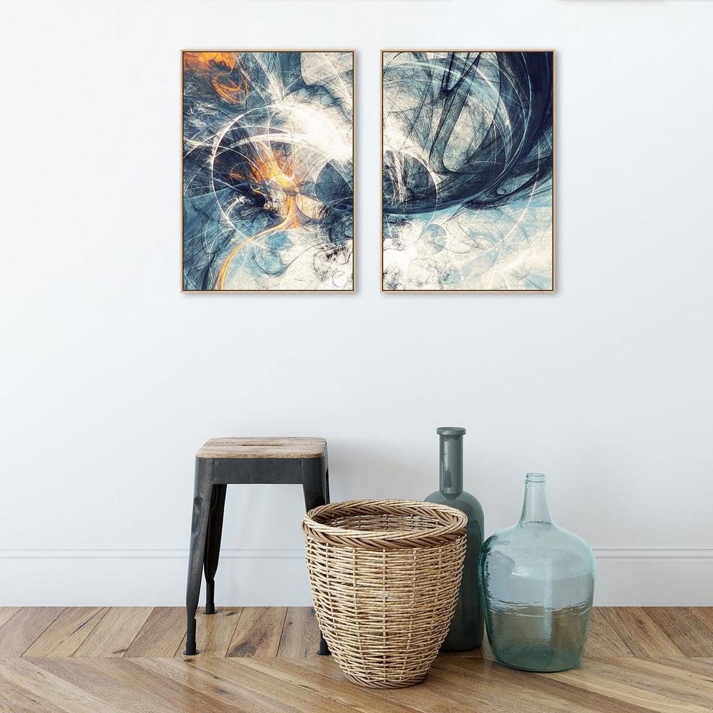 wall-art-print-canvas-poster-framed-Spark, Abstract Art, Set Of 2, Style A-by-Gioia Wall Art-Gioia Wall Art