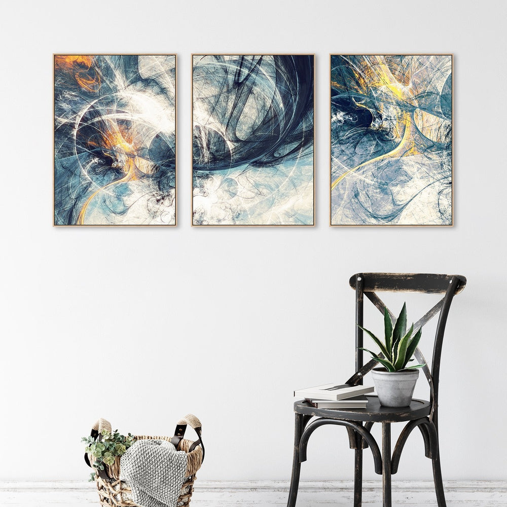 wall-art-print-canvas-poster-framed-Spark, Abstract Art, Set Of 3-by-Gioia Wall Art-Gioia Wall Art