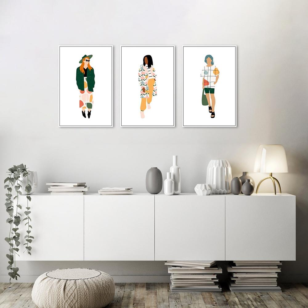 wall-art-print-canvas-poster-framed-Strike A Pose, Set Of 3-by-Gioia Wall Art-Gioia Wall Art