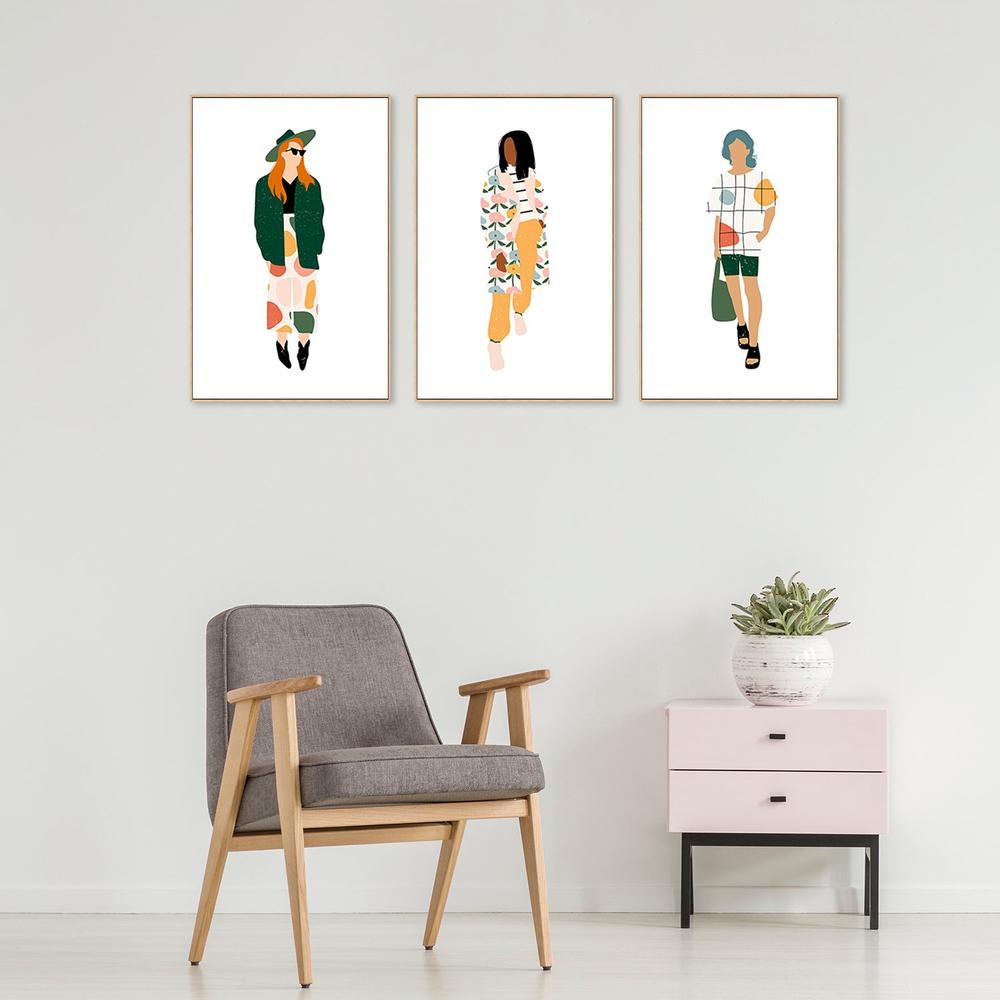 wall-art-print-canvas-poster-framed-Strike A Pose, Set Of 3-by-Gioia Wall Art-Gioia Wall Art