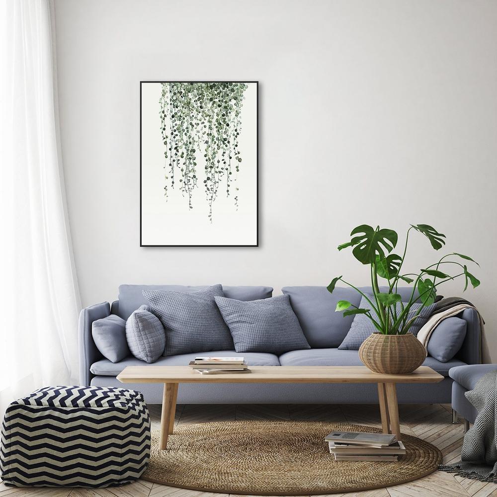 wall-art-print-canvas-poster-framed-String Of Pearls And Pilea Peperomioides, Set Of 2-by-Gioia Wall Art-Gioia Wall Art