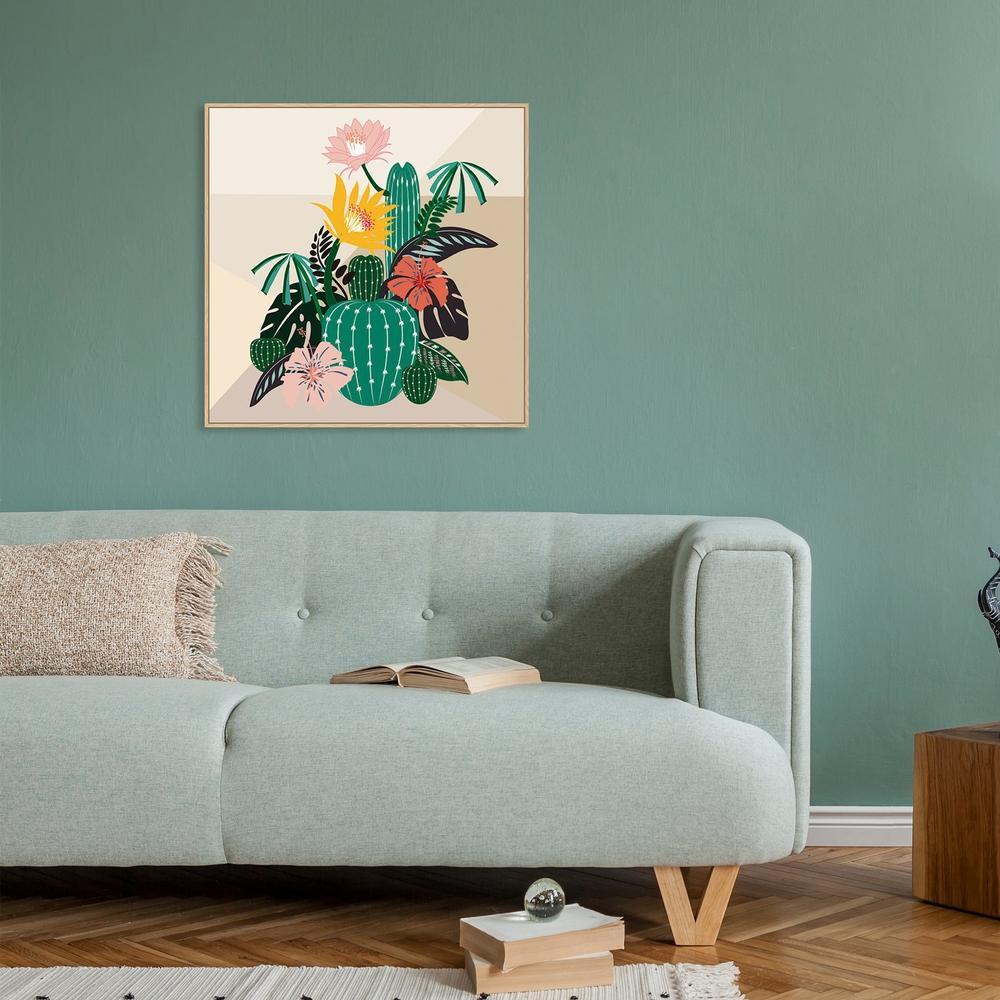 wall-art-print-canvas-poster-framed-Succulents And Flowers-by-Gioia Wall Art-Gioia Wall Art