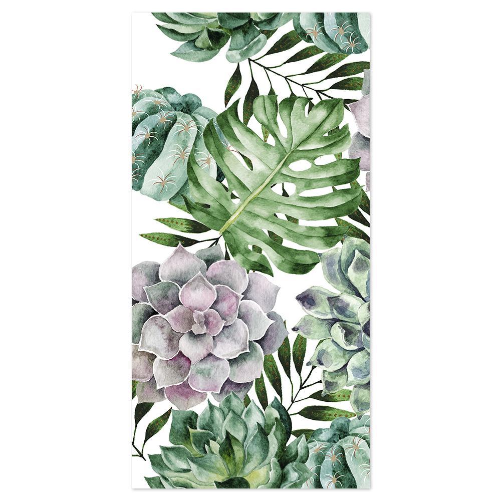 wall-art-print-canvas-poster-framed-Succulents And Monstera Leaves, Watercolour Painting Style-by-Gioia Wall Art-Gioia Wall Art