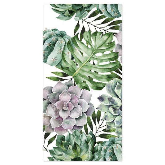 wall-art-print-canvas-poster-framed-Succulents And Monstera Leaves, Watercolour Painting Style-by-Gioia Wall Art-Gioia Wall Art