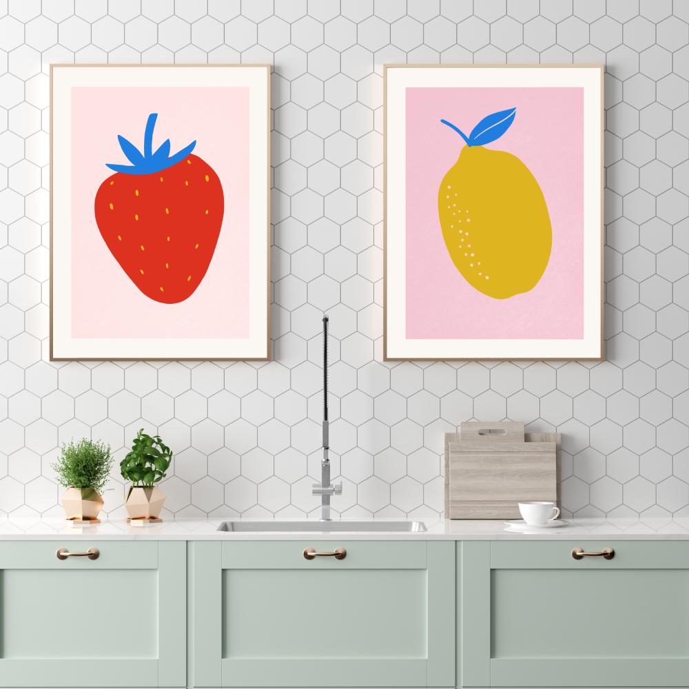 wall-art-print-canvas-poster-framed-Summer Fruit, Style C, Set Of 2-by-Gioia Wall Art-Gioia Wall Art