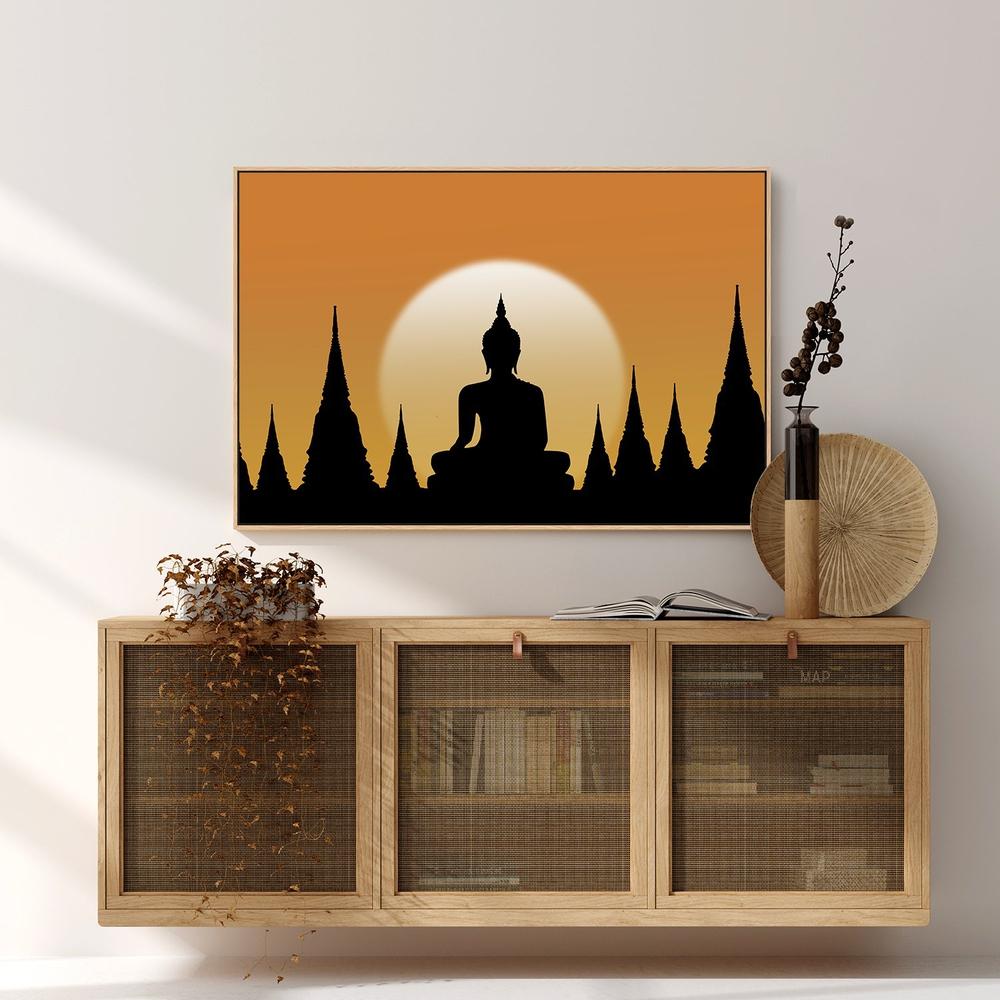 wall-art-print-canvas-poster-framed-Sunset Buddha-by-Gioia Wall Art-Gioia Wall Art