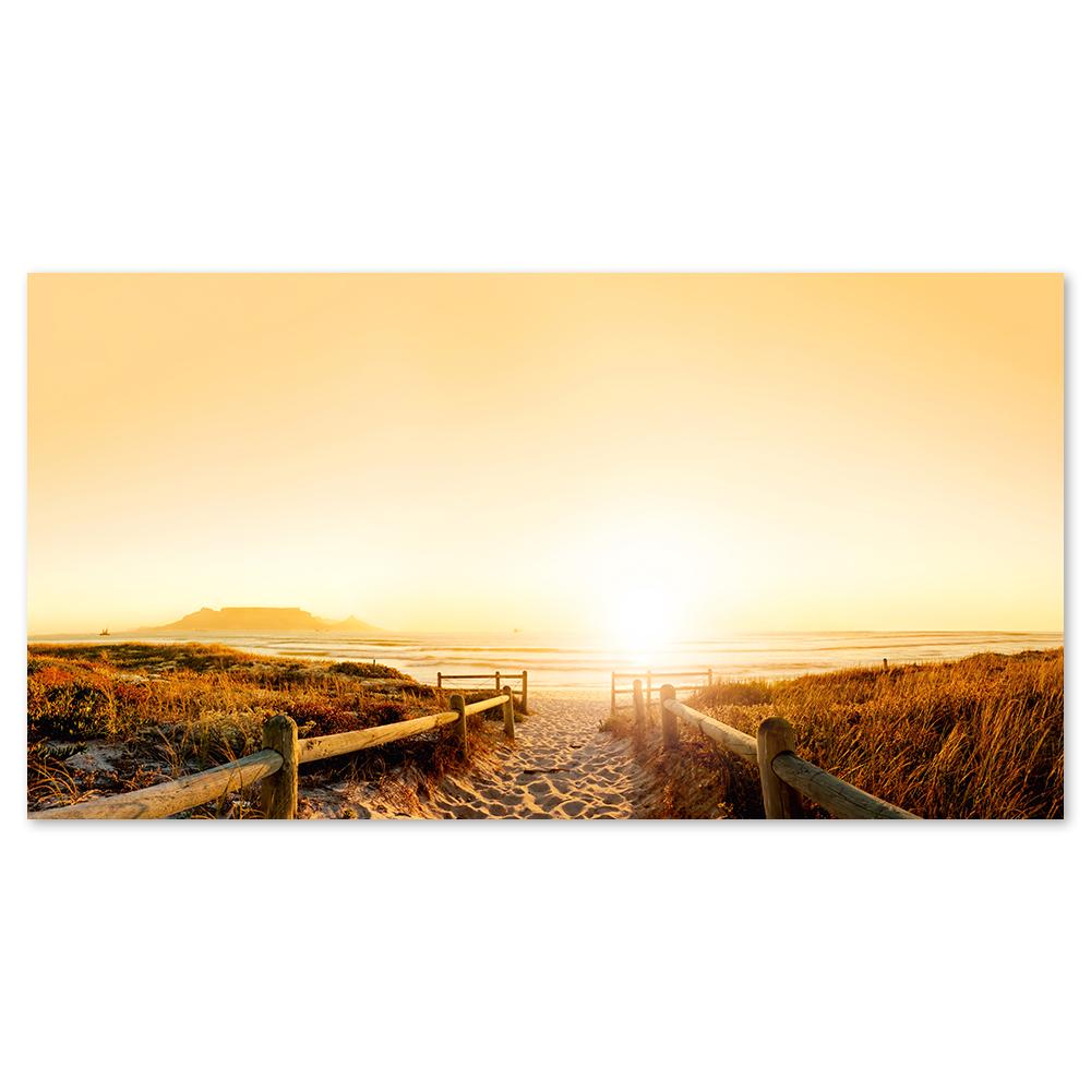 wall-art-print-canvas-poster-framed-Sunset Glowed Beach, Pathway, Dune And Grass, Beach And Ocean Landscape-by-Gioia Wall Art-Gioia Wall Art