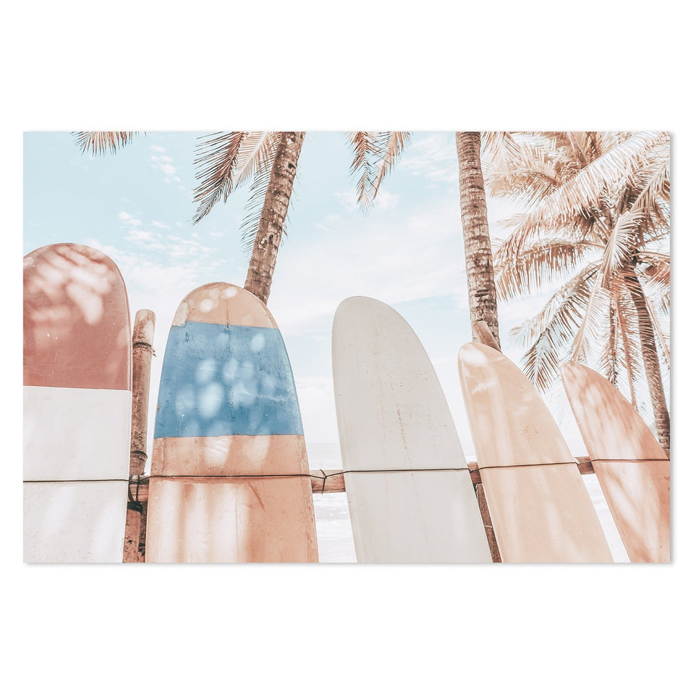 Buy Surfboards And Palm Trees Wall Art Online, Framed Canvas Or Poster