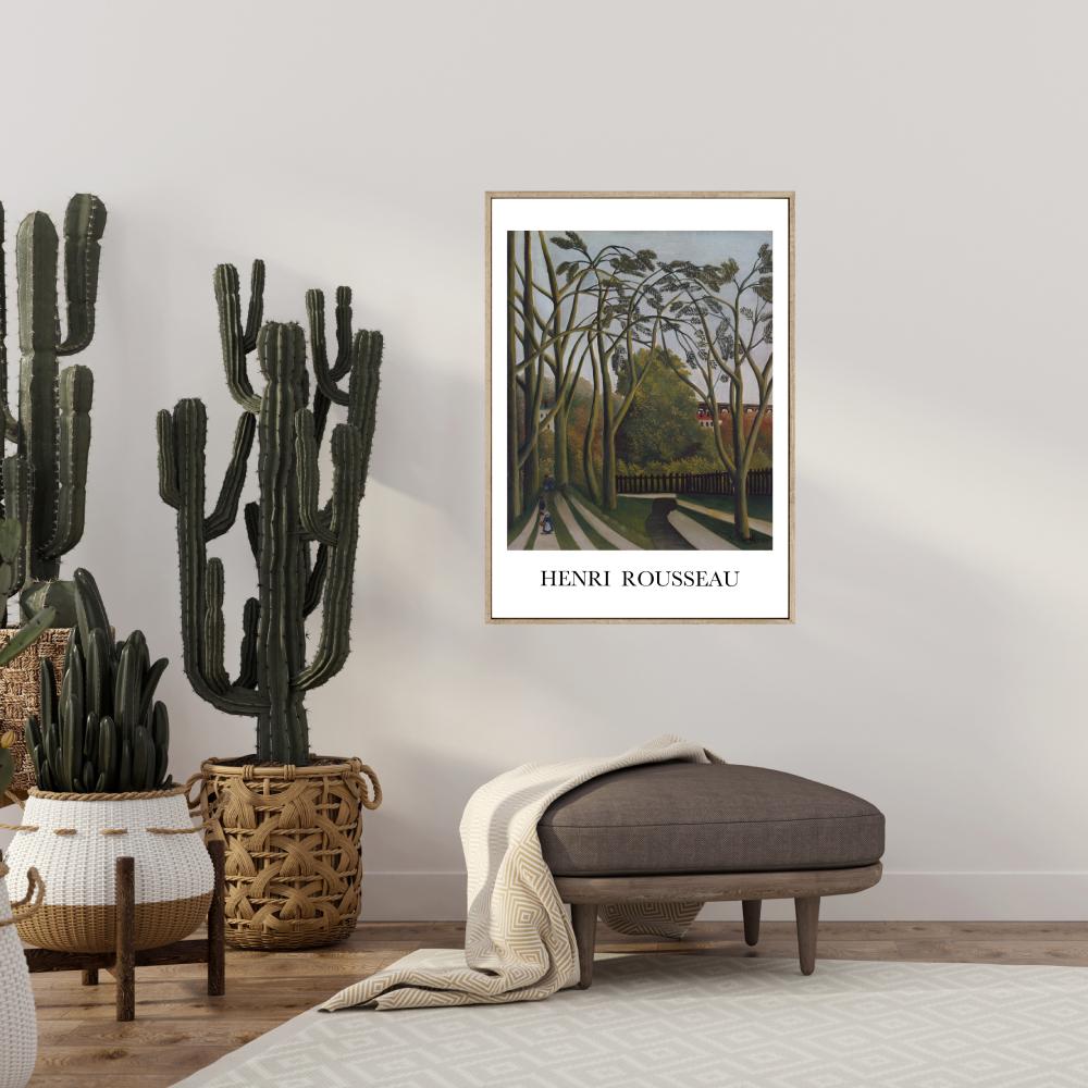 wall-art-print-canvas-poster-framed-The Banks Of The Bievre Near Bicetre, 1908-09, By Henri Rousseau-by-Gioia Wall Art-Gioia Wall Art