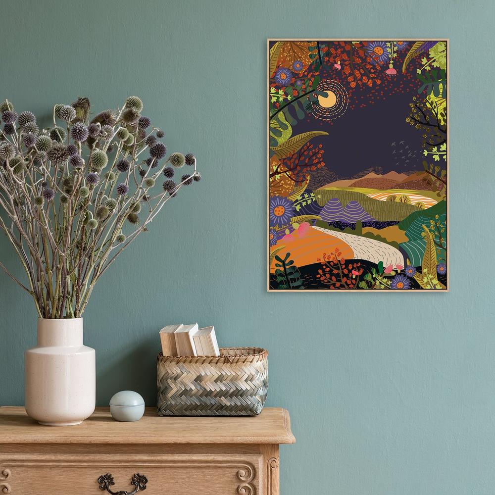 wall-art-print-canvas-poster-framed-The Colorful Valley At Night-by-Gioia Wall Art-Gioia Wall Art