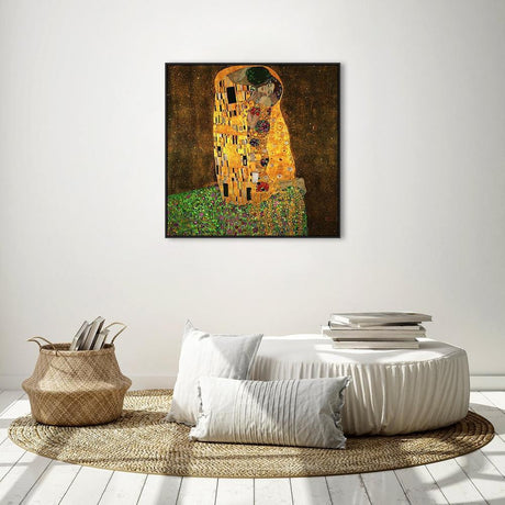 wall-art-print-canvas-poster-framed-The Kiss, By Gustav Klimt-by-Gioia Wall Art-Gioia Wall Art