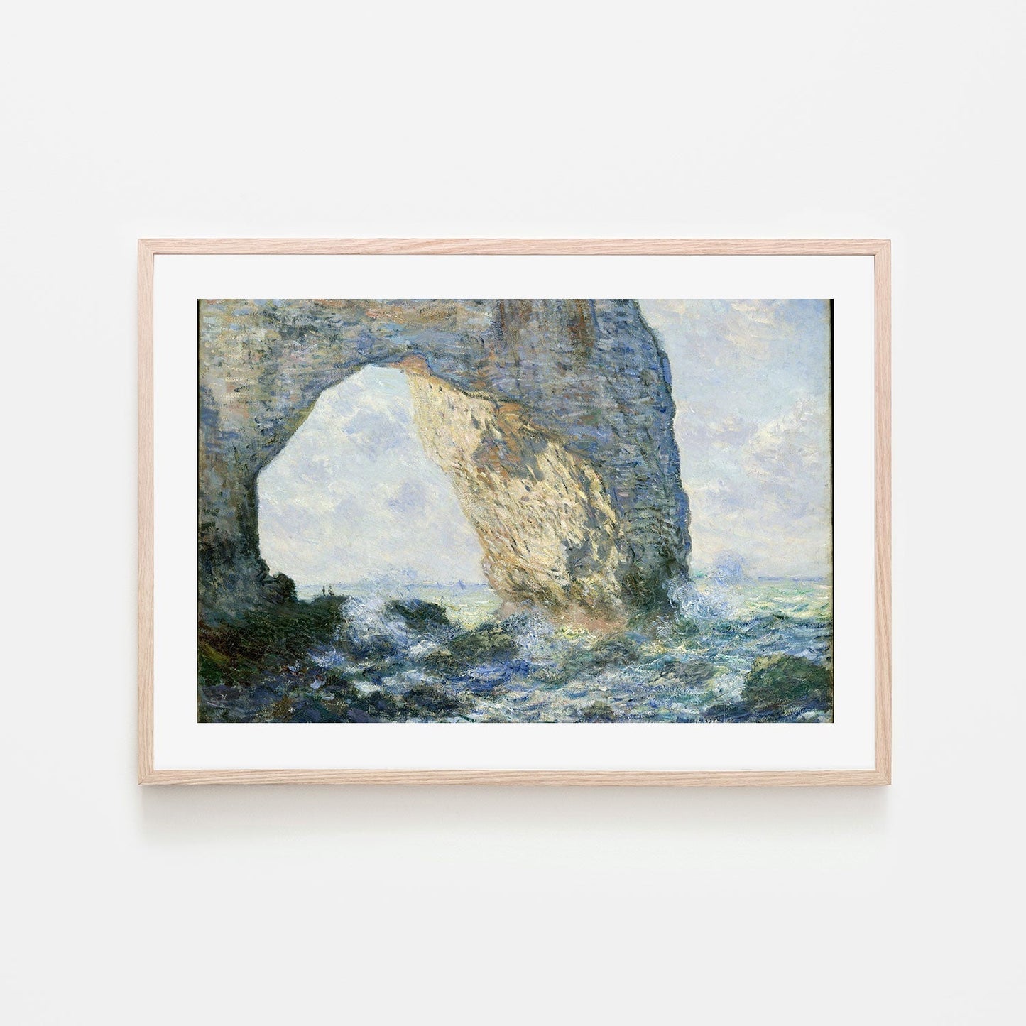 wall-art-print-canvas-poster-framed-The Manneport Rock Arch West of Etretat 1883 , By Monet-by-Gioia Wall Art-Gioia Wall Art