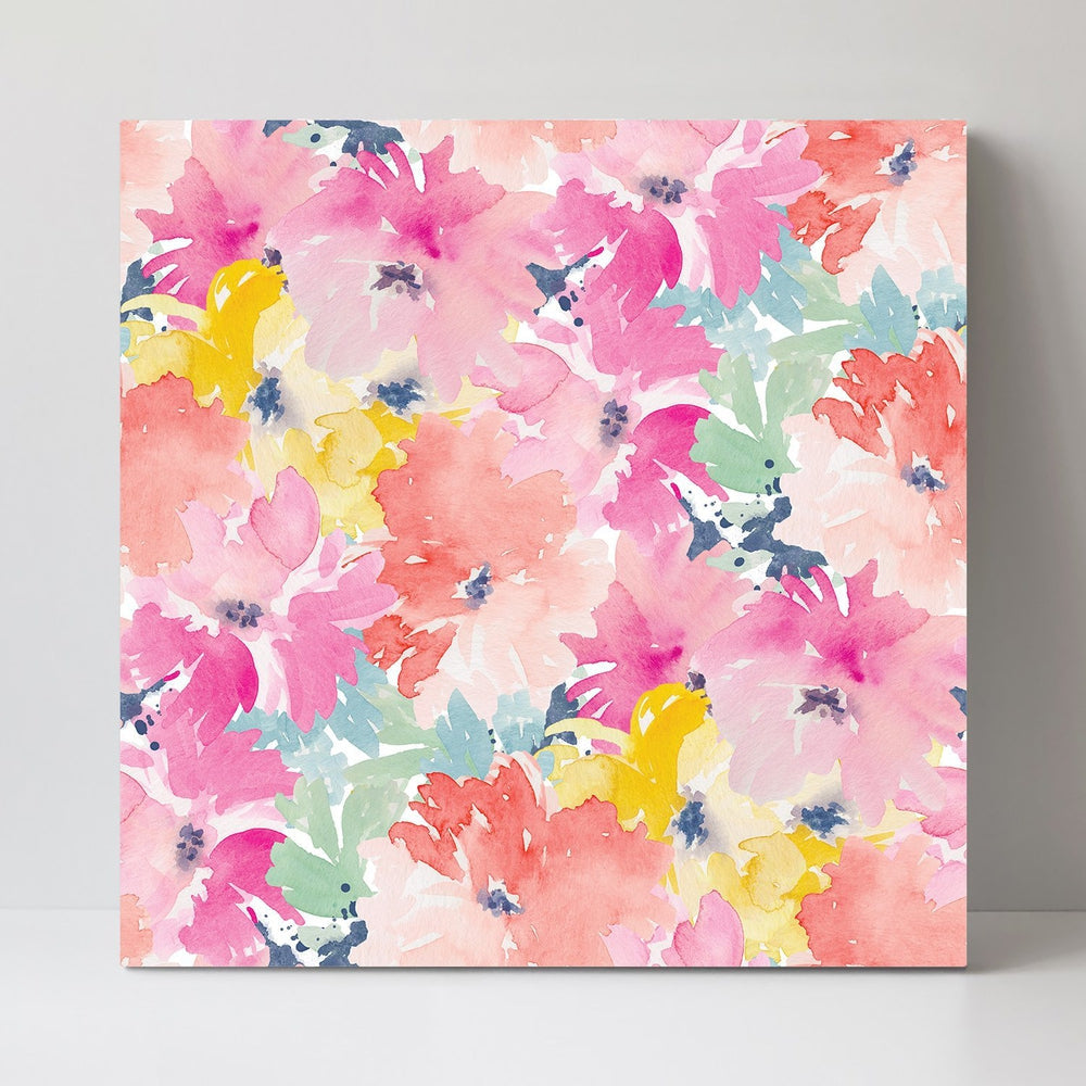 wall-art-print-canvas-poster-framed-The Pinky Flower Wall, Watercolour Painting-by-Gioia Wall Art-Gioia Wall Art