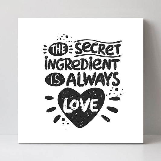 wall-art-print-canvas-poster-framed-The Secret Ingredient Is Always Love, Typographic Art-by-Gioia Wall Art-Gioia Wall Art