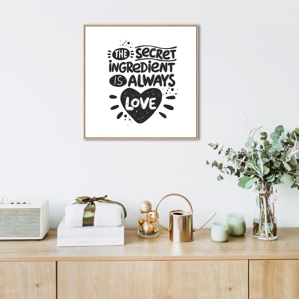 wall-art-print-canvas-poster-framed-The Secret Ingredient Is Always Love, Typographic Art-by-Gioia Wall Art-Gioia Wall Art