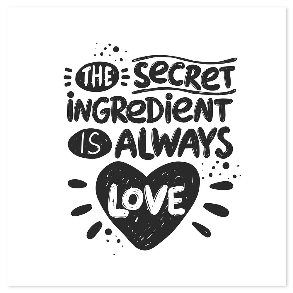 wall-art-print-canvas-poster-framed-The Secret Ingredient Is Always Love, Typographic Art-by-Gioia Wall Art-Gioia Wall Art