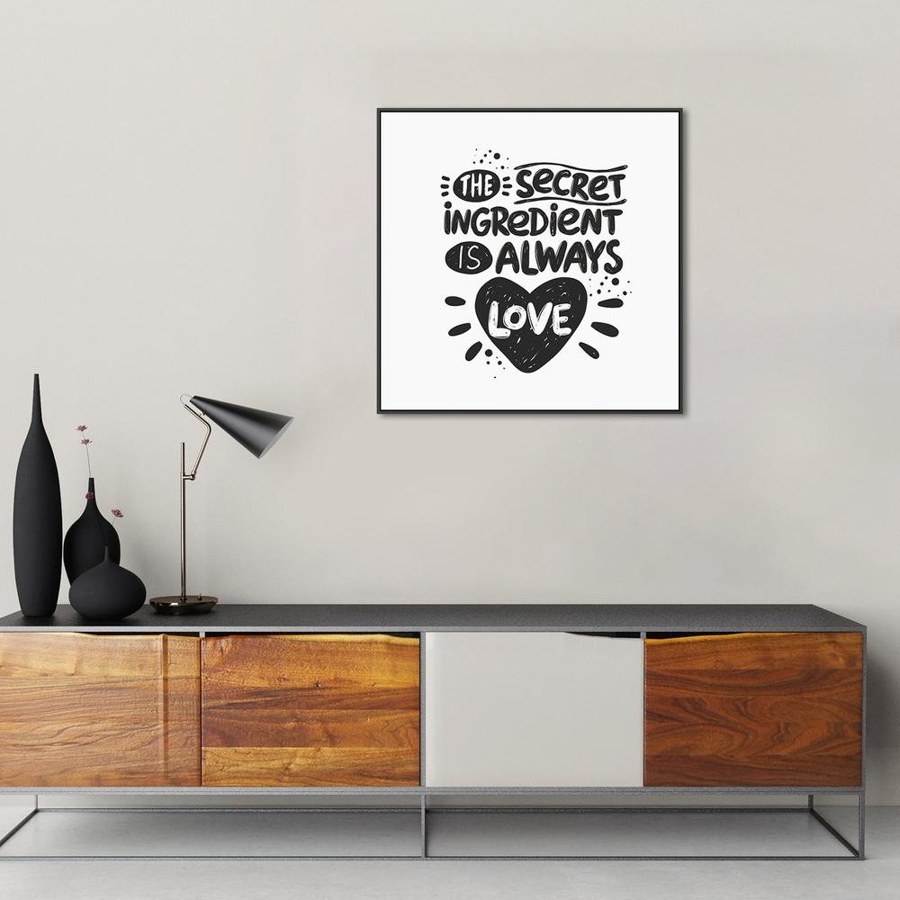 wall-art-print-canvas-poster-framed-The Secret Ingredient Is Always Love, Typographic Art-by-Gioia Wall Art-Gioia Wall Art