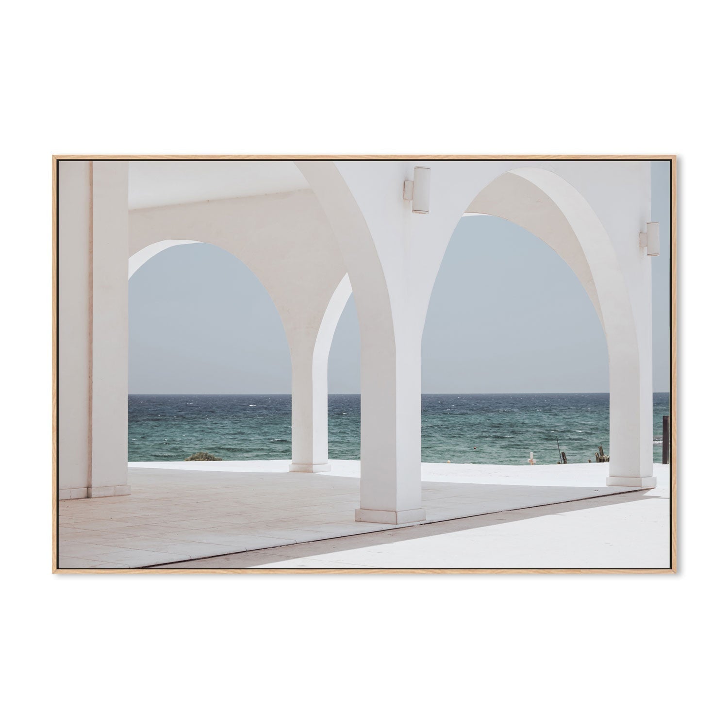 wall-art-print-canvas-poster-framed-The white arches of St. Thekla church, Cyprus-by-Gioia Wall Art-Gioia Wall Art