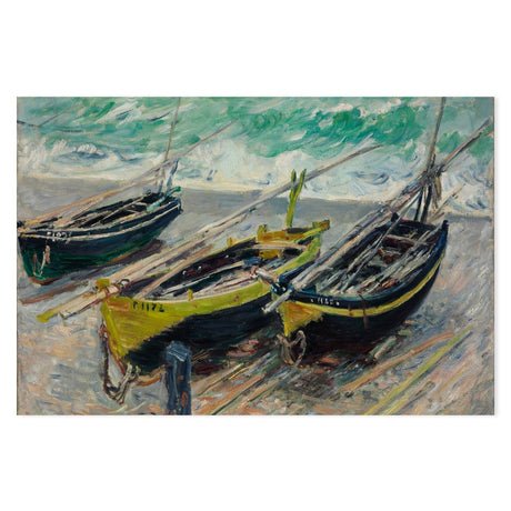 wall-art-print-canvas-poster-framed-Three Fishing Boats 1886 , By Monet-by-Gioia Wall Art-Gioia Wall Art