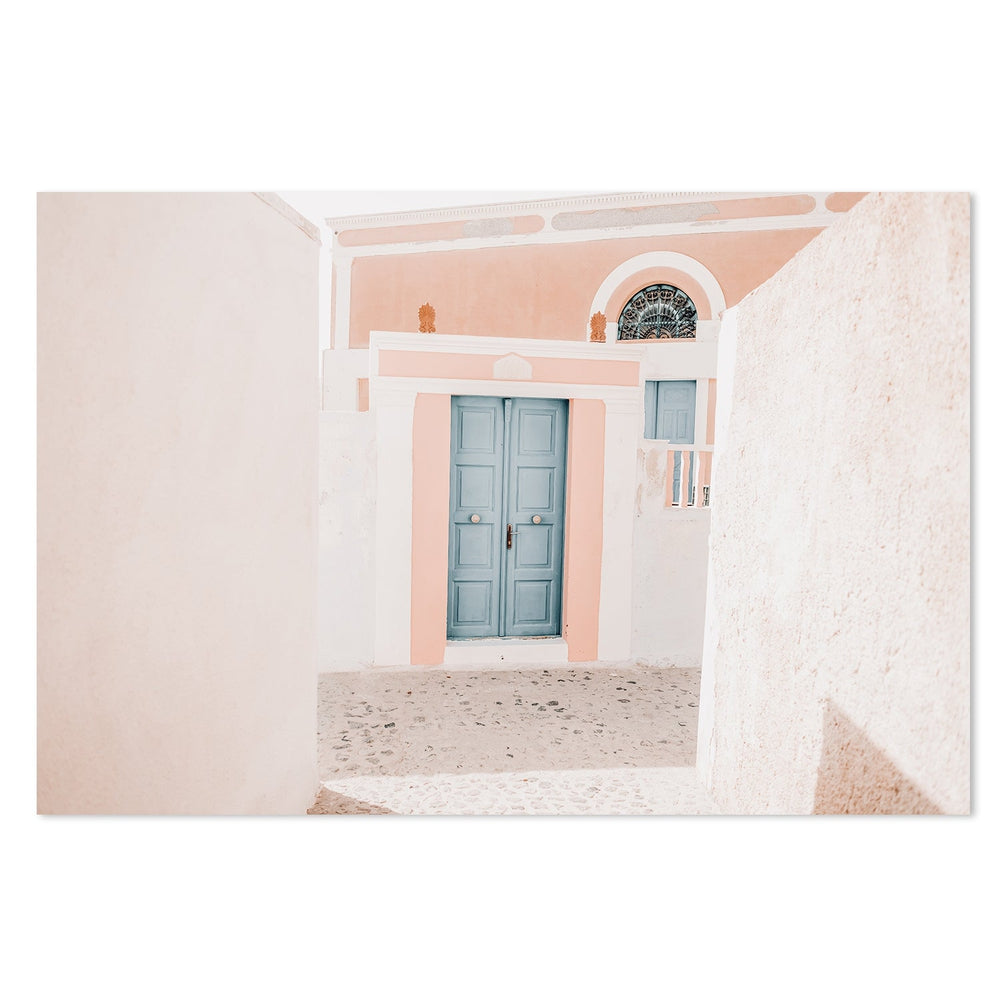 wall-art-print-canvas-poster-framed-Traditional Blue Door In Santorini-by-Gioia Wall Art-Gioia Wall Art