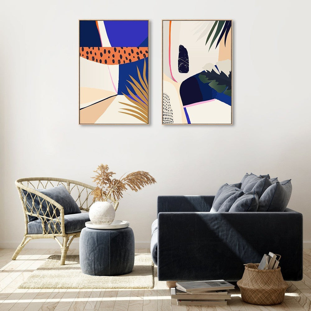 wall-art-print-canvas-poster-framed-Tropical Abstract, Style C, Set Of 2-by-Gioia Wall Art-Gioia Wall Art